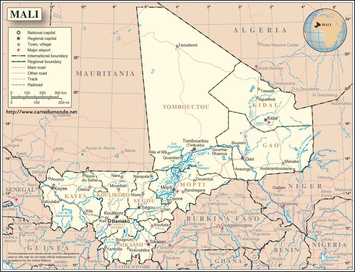 карта Малі